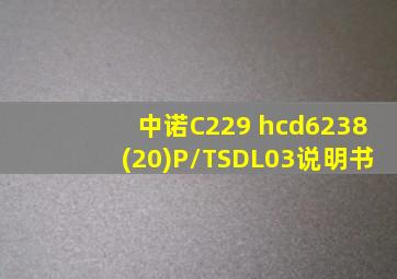 中诺C229 hcd6238(20)P/TSDL03说明书